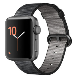 Apple Watch S2 38mm Space Gray Aluminum Case with Black Woven Nylon Band