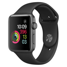 Apple Watch S2 38mm Space Gray Aluminum Case with Black Sport Band