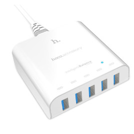 Hoco Smart Charger 5 USB - White
