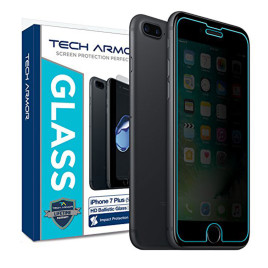 Apple iPhone 7 Plus Glass Screen Protector, Tech Armor Privacy Ballistic Glass Apple iPhone 7 Plus