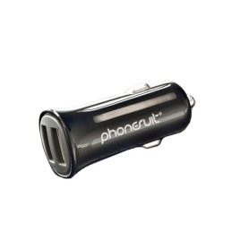 PhoneSuit Nano Dual USB Car Charger - Black
