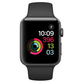 Apple Watch S2 42mm Space Gray Aluminum Case with Black Sport Band