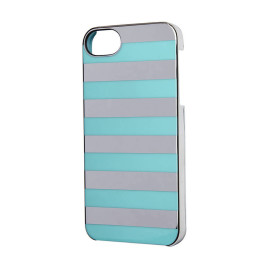 Incase Stripes Snap Case for iPhone 5 - Silver Chrome/Blue Stripes