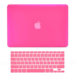 TopCase 2-in-1 Rubberized Hard Case Cover and Keyboard Cover - Macbook White Unibody 13" with TopCase Mouse Pad - Hot Pink