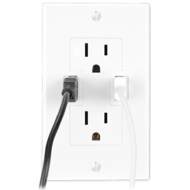 Newer Technologies Power2U 110V AC Outlet & Dual USB Plug - White