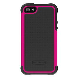 Ballistic Screen Guard Case for iPhone 5 -  Black/Hot Pink
