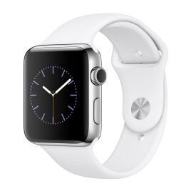 Apple Watch S2 42mm Stainless Steel Case with White Sport Band