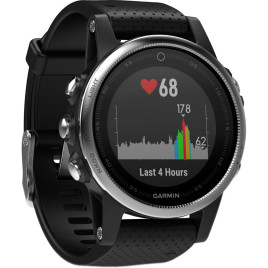 Garmin Fenix 5S MultiSport Training GPS Watch - Silver/ Black Band