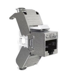 Cat6a Keystone Jack RJ45 - 110 type and tool-less - Silver