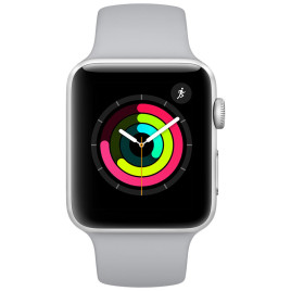 Apple Watch Series 3 38mm GPS Only Silver Aluminum Case Sport Band - Fog