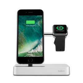 Belkin Valet Charge Dock for Apple Watch + iPhone - Silver