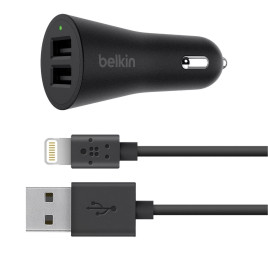 Belkin 2-Port Car Charger + USB-A to Lightning cable - Black