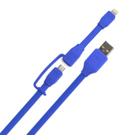 Tylt SynCable-Duo 33' Charge and Sync with Lightning and Micro USB Connector - Blue