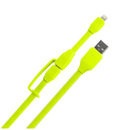 Tylt SynCable-Duo 3.3' Charge and Sync with Lightning & Micro USB Connector - Green