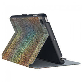 Speck Products StyleFolio Luxe Case and Stand for iPad mini 4, Textured Metallic Oil Slick Gold/Shadow