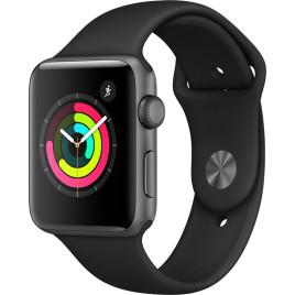 Apple Watch Series 3 GPS, 42mm Space Gray Aluminum Case - Black Sport Band