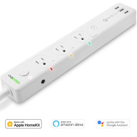 VOCOlinc PM2/E Smart Power Strip Surge Protector with 3 Outlets and 2 USB Charging Ports (5V2.4A)