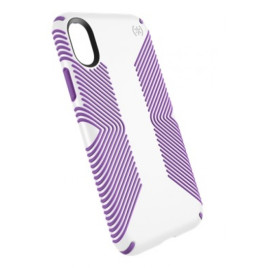 Speck Presidio Grip Case for iPhone X - White/Heliotrope Purple