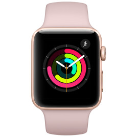 Apple Watch Series 3 38mm Smartwatch GPS Only Aluminum Case Sport Band - Pink Sand