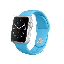 Apple Watch Sport 38mm Silver Aluminum Case with Blue Sport Band