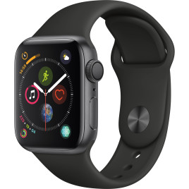 Apple Watch Series 4 GPS, 40mm Space Gray Aluminum Case - Black Sport Band