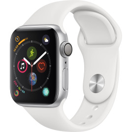 Apple Watch Series 4 GPS, 40mm Silver Aluminum Case - White Sport Band