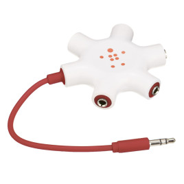 Belkin RockStar 5-Jack Multi Headphone Audio Splitter - Red