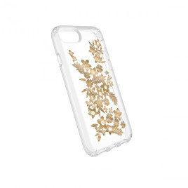 Speck iPhone 8/7/6/6S Presidio Clear + Print - Shimmer Floral Metallic Yellow/Clear