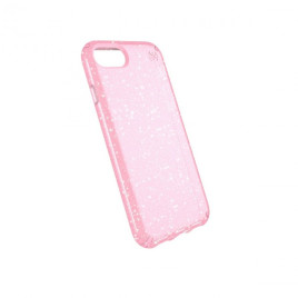 Speck Presidio Clear + Glitter Case for iPhone 8/7/6s/6 - Clear/Glitter/Bella Pink