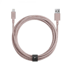 Native Union Braided Lightning to USB-A Belt Cable, 3 m - Rose