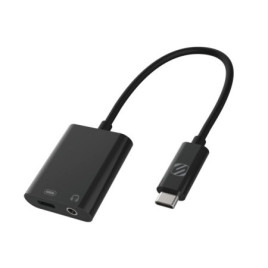 Scosche USB-C to USB-C/3.5mm Audio Adapter - Black