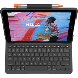 Logitech Slim Folio Protective Bluetooth Keyboard Case for iPad (7Gen / 8Gen) - Graphite