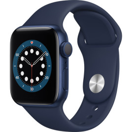 Apple Watch Series 6 40mm Aluminum Case with Deep Navy Sport Band - Blue