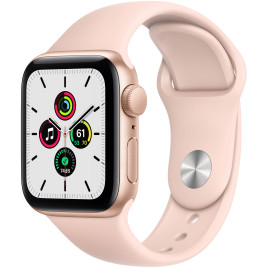 Apple Watch SE 40mm Aluminum Case with Pink Sand Sport Band - Gold