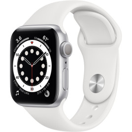 Apple Watch Series 6 44mm Aluminum Case with White Sport Band - Silver