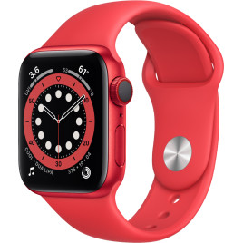 Apple Watch Series 6 40mm Aluminum Case with Red Sport Band - Red (PRODUCT)