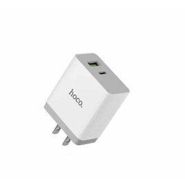 HOCO C24A QC3.0 Bele cargador de dos puertos (EE. UU.) - Blanco