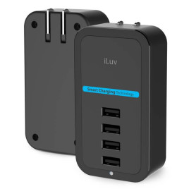 iLuv RockWall 4 Ports USB Wall Charge - Black