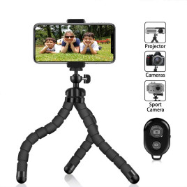 PacGo Flexible and Portable Cell Phone Tripod with Remote Shutter and Universial Clip for iPhone, Android Phone, Camera and Sports Gopro