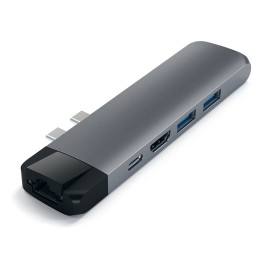 Satechi Type-C Pro Hub Adapter With Ethernet‌ & 4K HDMI - Space Gray
