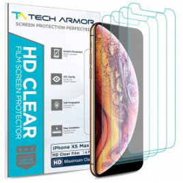 Tech Armor Elite Apple iPhone Xs MAX Ballistic Glass Screen Protector [3-Pack] Case-Friendly Tempered