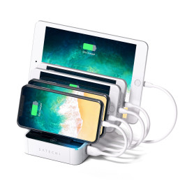 Satechi 5-Port USB Charging Station Dock With Quick Charge 2.0 - White