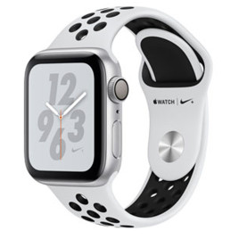 Apple Watch Nike+ Series 4 GPS, 40mm Silver Aluminum Case - Pure Platinum/Black Nike Sport Band