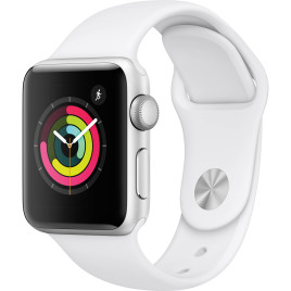 Apple Watch Series 3 GPS, 38mm Silver Aluminium Case with White Sport Band