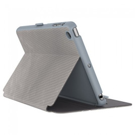 Speck Products StyleFolio Luxe Case and Stand for iPad mini 4, Textured Metallic Perf Titanium/Nickel/Soot Grey