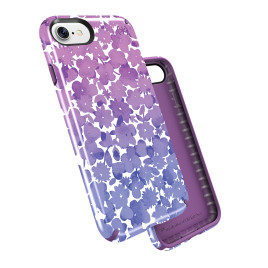 Speck Presidio - iPhone 7 - Inked Watercolor Floral Purple Glossy/Acai Purple