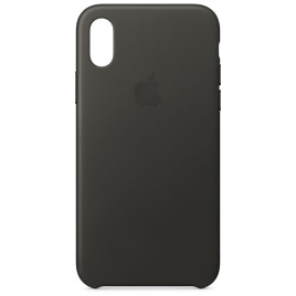 Apple iPhone X Leather Case - Charcoal Gray