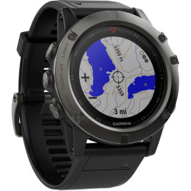 Garmin fenix 5X Sapphire Edition Multi-Sport Training GPS Watch- Slate Gray/ Black Band