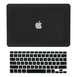TopCase 2-in-1 Rubberized Hard Case Cover and Keyboard Cover - 13-Inch Macbook and Mouse pad - White/Black