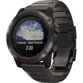 Garmin Fenix 5X Plus Sapphire Edition Multi-Sport Training GPS Watch (51mm) - Carbon Gray DLC Titanium Band
